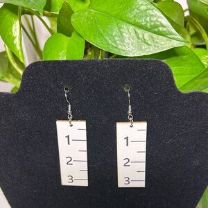 💜4for$20💜 White Ruler Earrings